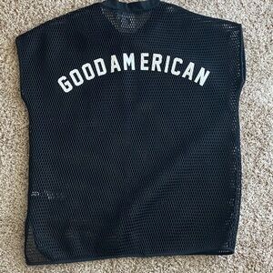 Good American Black Mesh Sleeveless Top